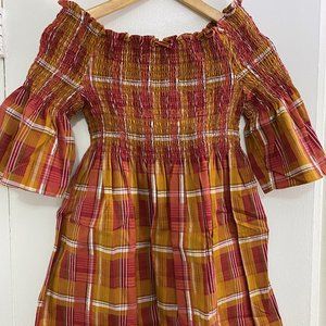 Zara Short Plaid Dress, Premium Denim Collection - Size M